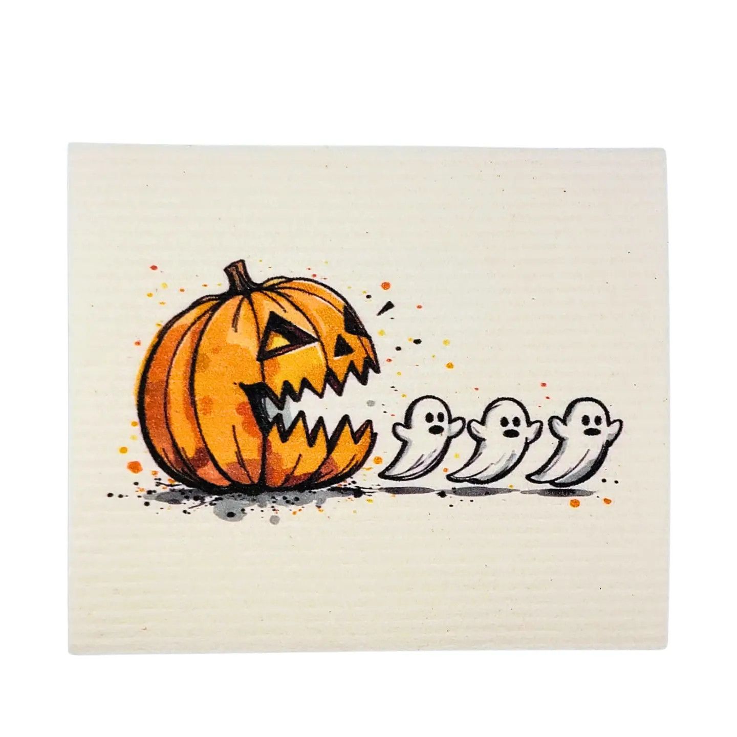 Pumpkin &amp; Ghost Dish Cloth