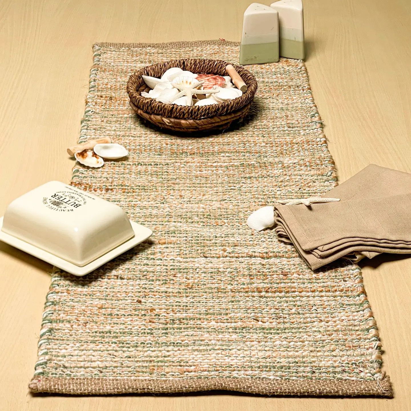 48" Sage &amp; Jute Table Runner