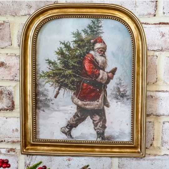 12" Gold Santa Frame