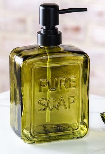 7" Olive Green Soap Pump