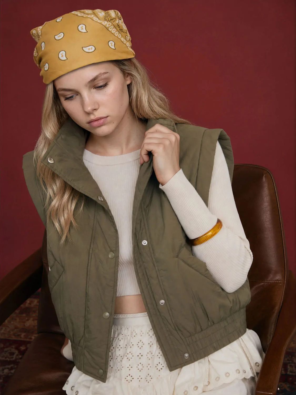 Olive Puffer Vest