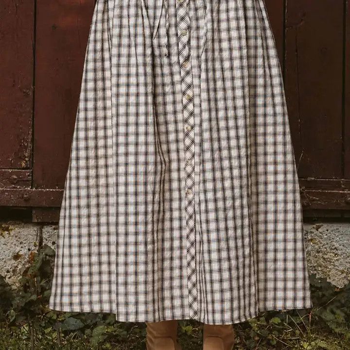 Plaid Smocked Skirt