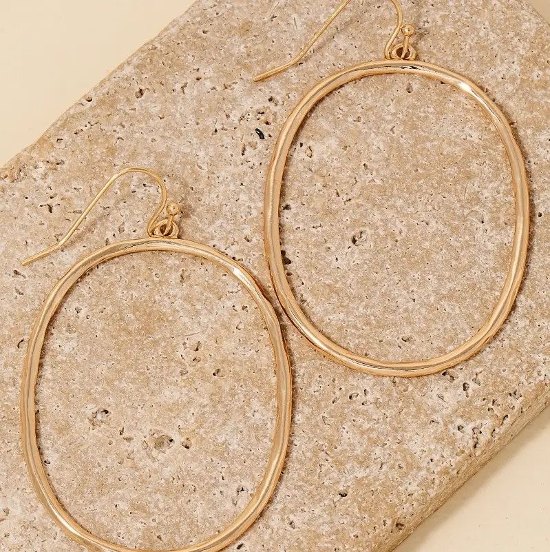 Hammered Oval Earrings