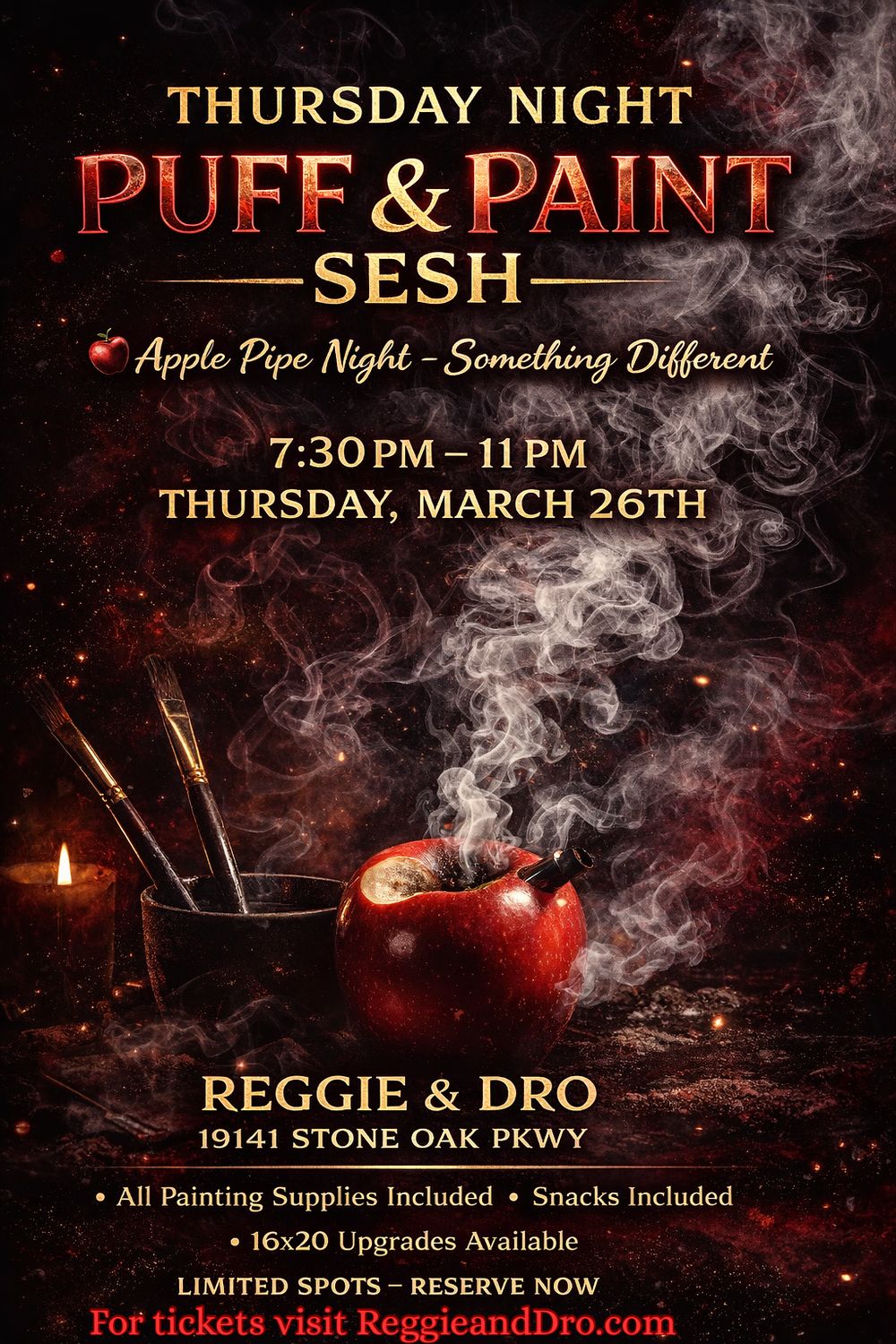 "Puff &amp; Paint" Parties *$35 Ticket Option in Drop Down