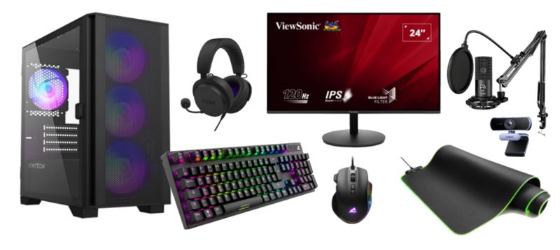 All in One Gaming Setup Level 1 - AMD 5600X, RTX 5060, 16GB, 1TB SSD