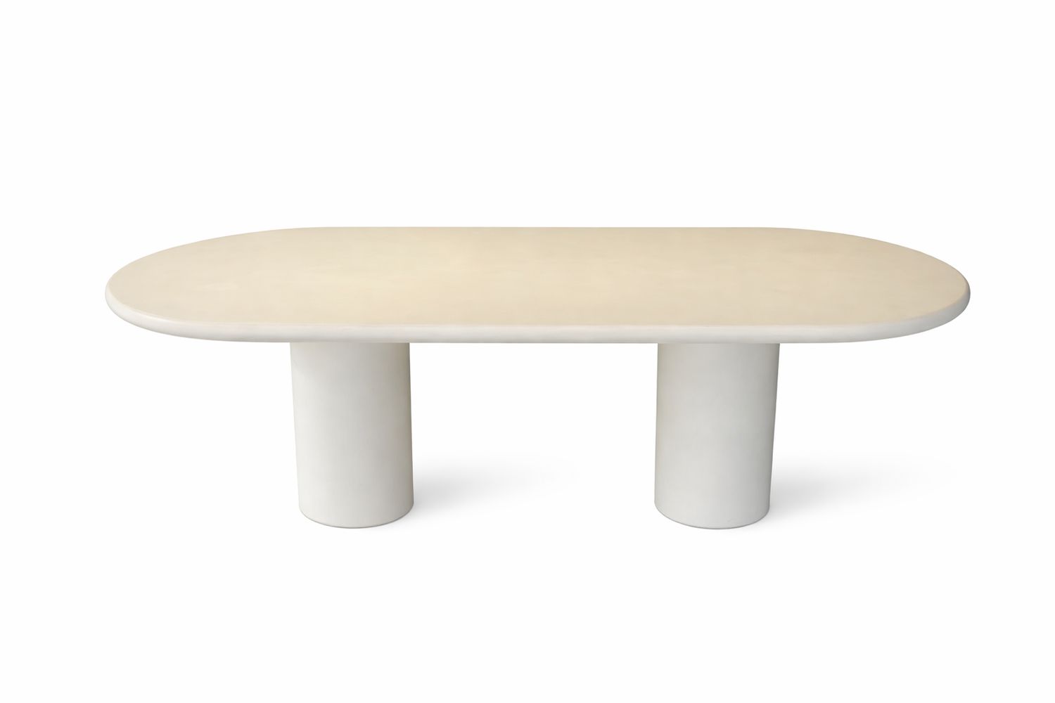 Eettafel Deens ovaal microcement White Pearl