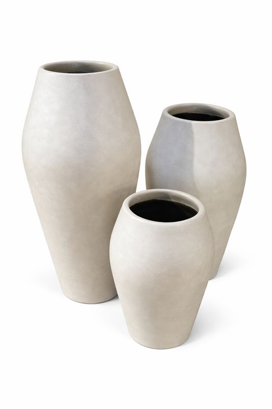 Tadelakt potten ovaalvorm set van 3