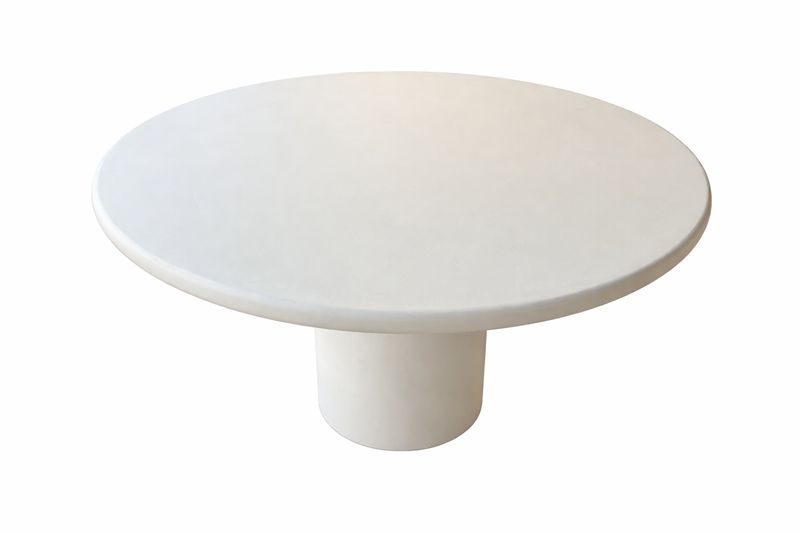 Eettafel rond microcement White Pearl