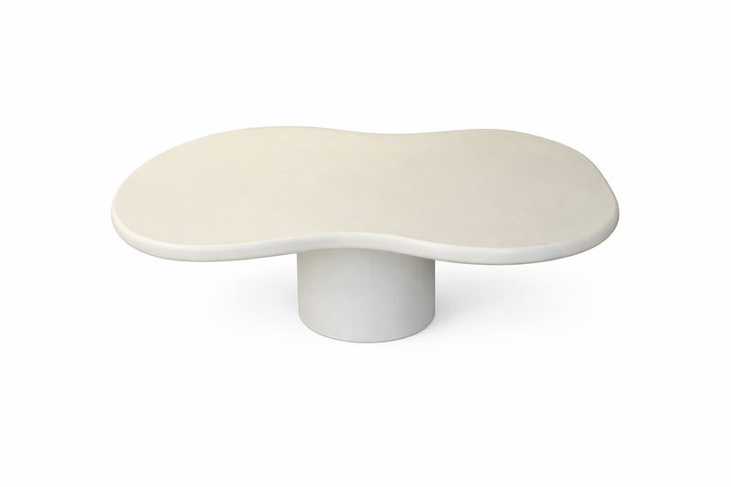 Salontafel organisch microcement White Pearl