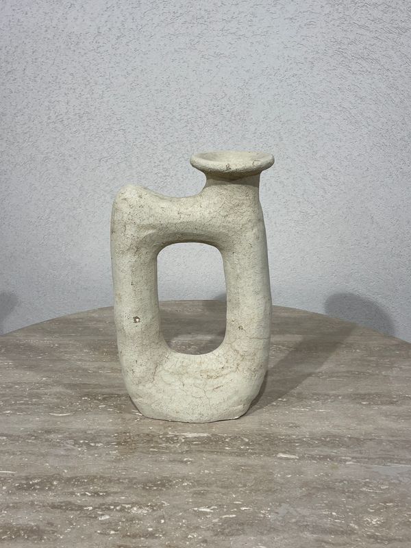 Sculpturale abstracte vaas chalk white