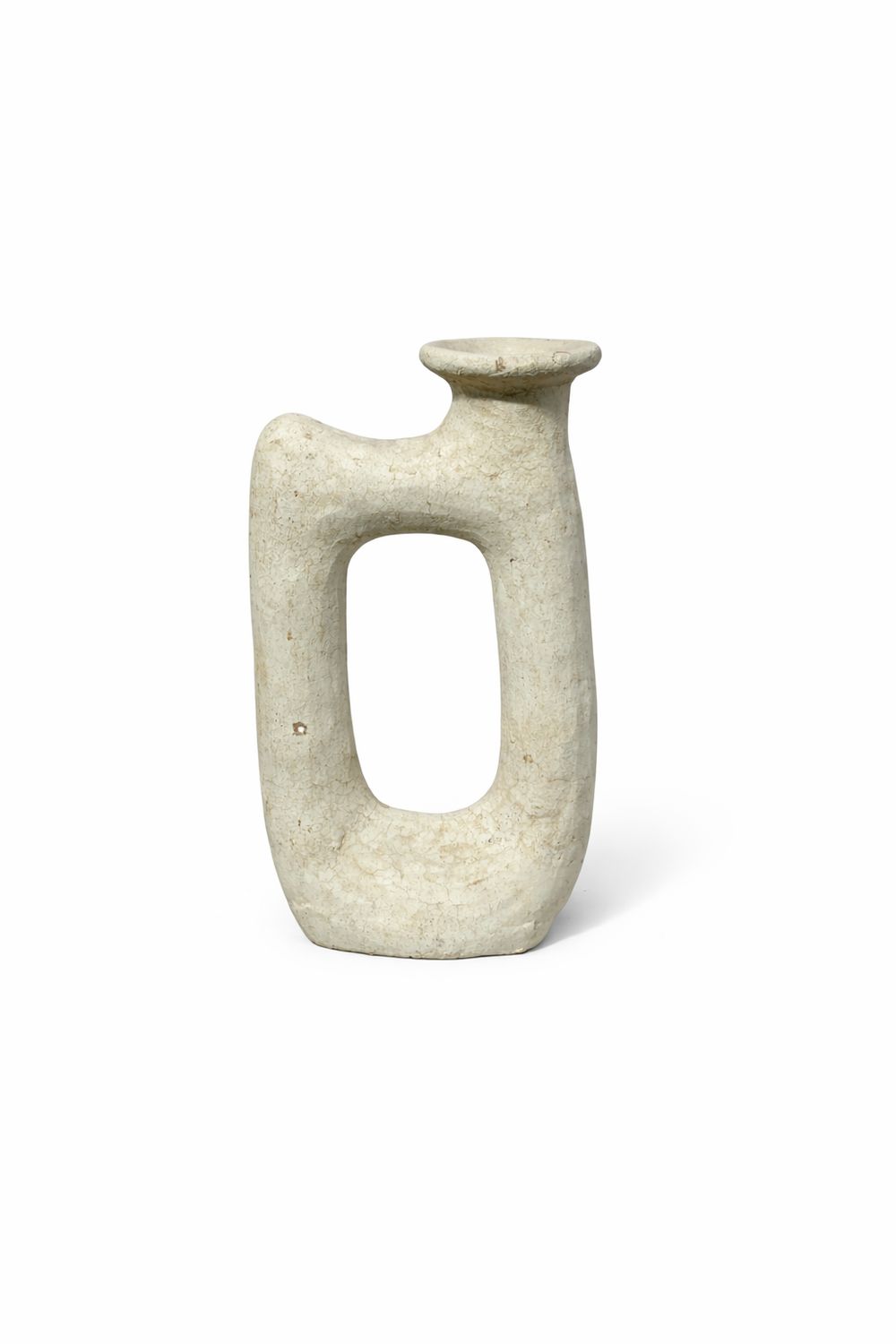 Sculpturale abstracte vaas chalk white