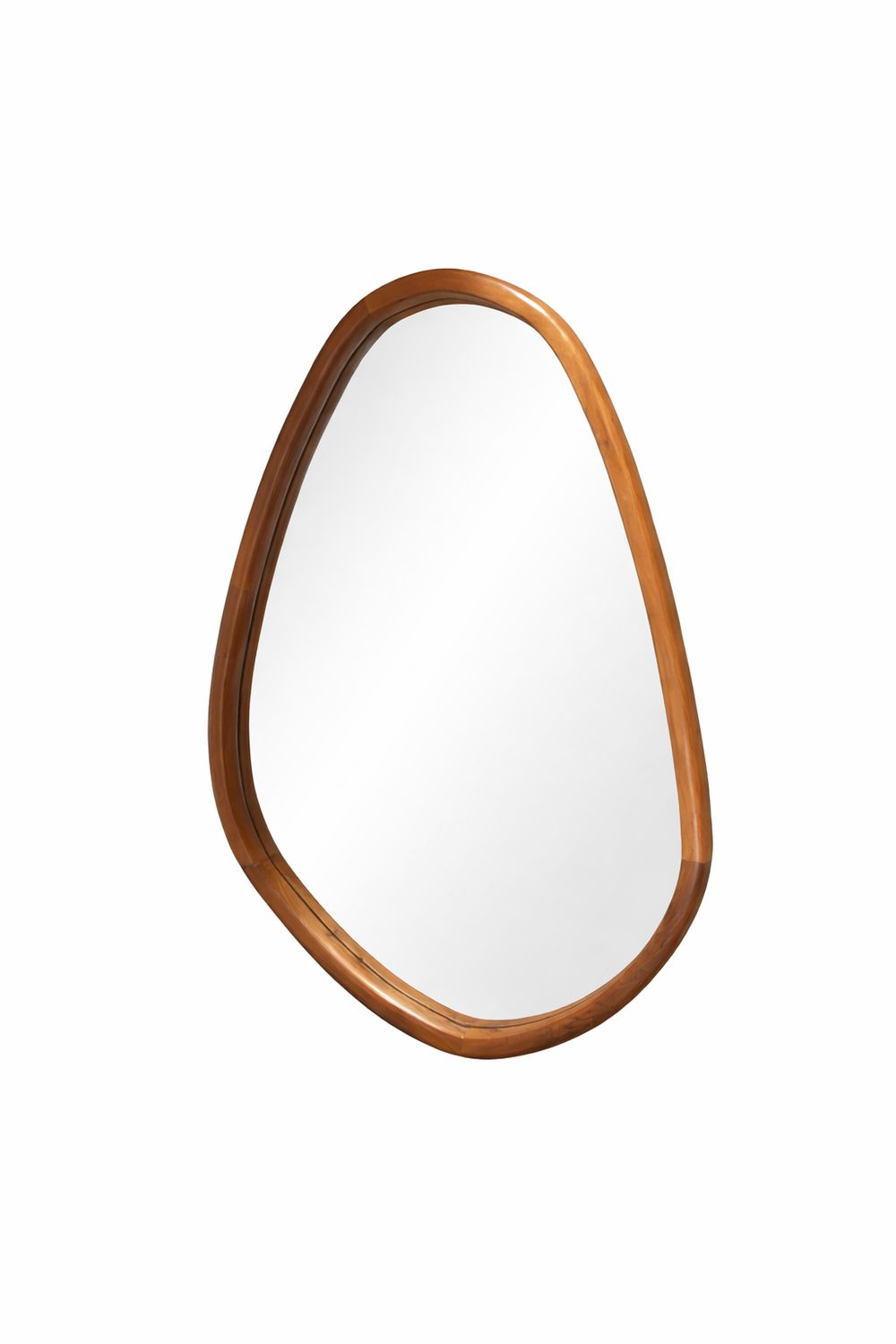 Spiegel organische vorm notenhout
