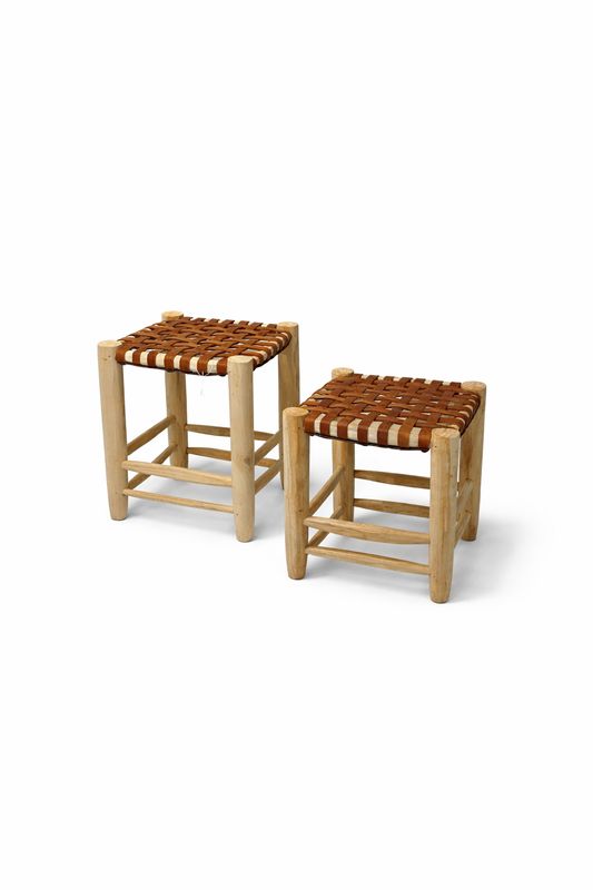 Set van 2 lage krukjes