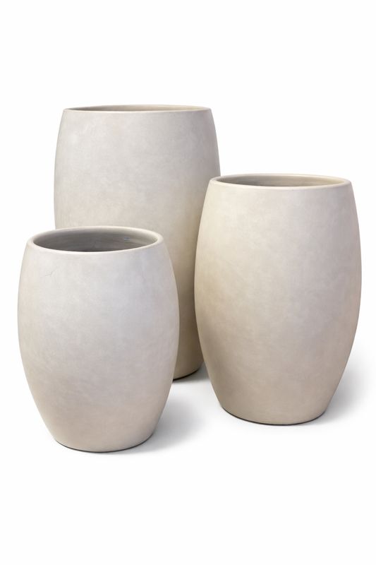 Tadelakt potten organische vorm set van 3