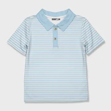 Boys Light Blue Stripe Polo