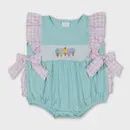 Pink Plaid Ruffle Popsicle Baby Girl Romper
