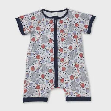 Short Sleeve Baseball Baby Boy Romper