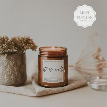 Soy Wax Candle, Fragrance: It is Well