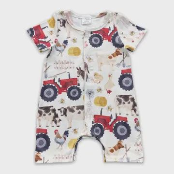Cow Chicken Duck Farm Romper