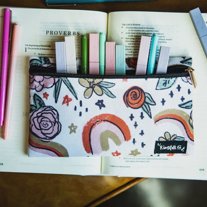 Midnight Mercies Pencil + Pen + Highlighter Pouch