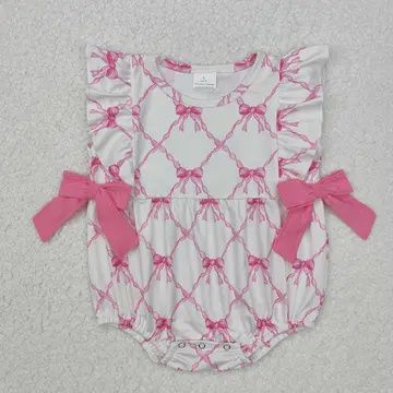 Baby Girl Pink Bow Sleeveless Romper
