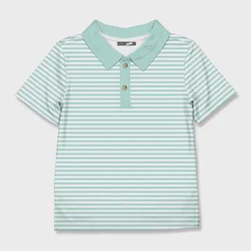 Boys Mint Stripe Polo