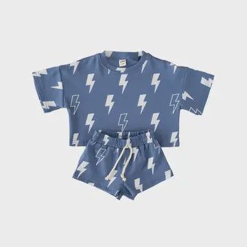 Shorts Set -Blue Bolts