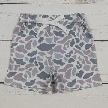 Boys Camouflage Shorts - Gray Printed