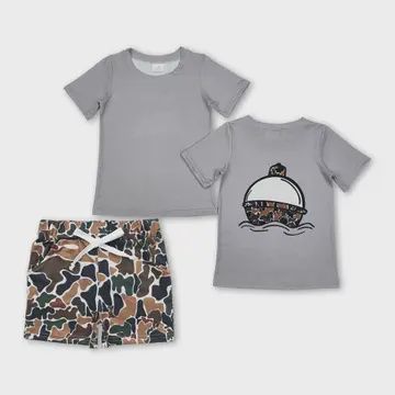Grey Slip Float Top Boys Short Set