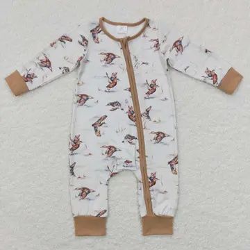 Baby Boy Duck Hunting Long Sleeve Zip Romper
