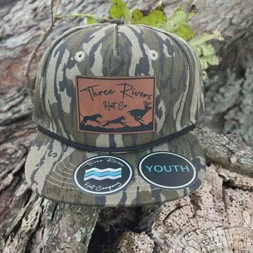Youth Camo Rope Hat, Colour: Mossy Oak Bottomland, Design: Deer Dog Hunting