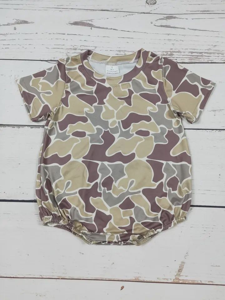 Short Sleeve Camo Baby Boy Romper