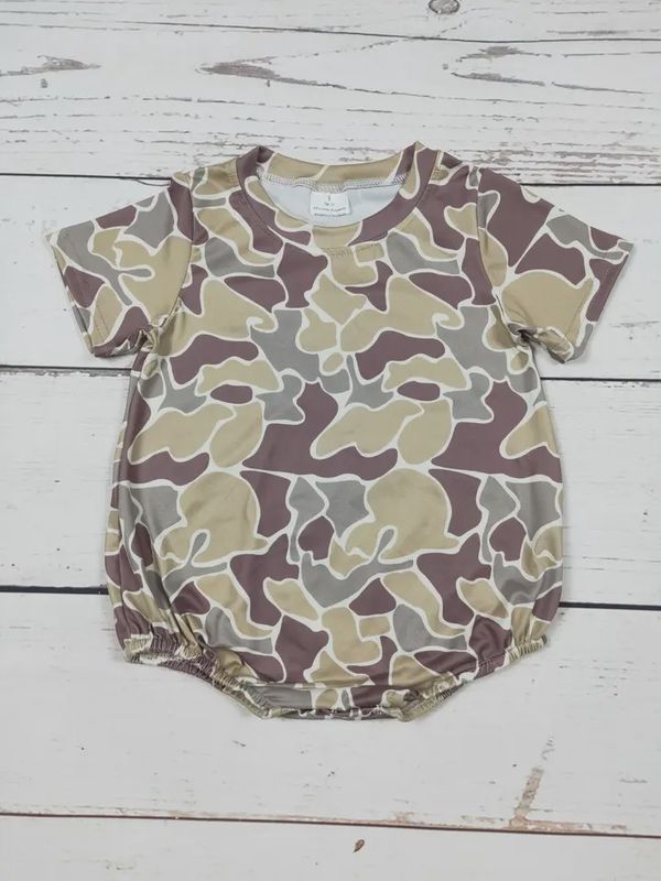 Short Sleeve Camo Baby Boy Romper