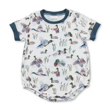 Blue Duck Print Boys Romper