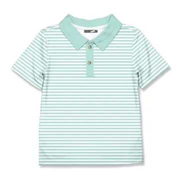 Boys Mint Stripe Polo