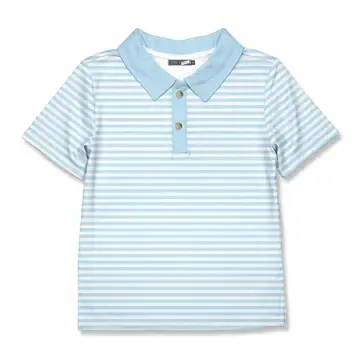 Boys Light Blue Stripe Polo