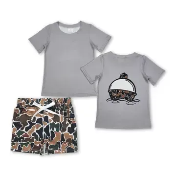 Grey Slip Float Top Boys Short Set