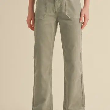 Tween Girls Straight Leg Green Pocket Pants