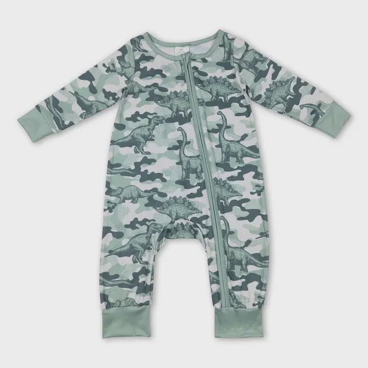 Boy Dinosaur Camouflage Print Zip Sleeper