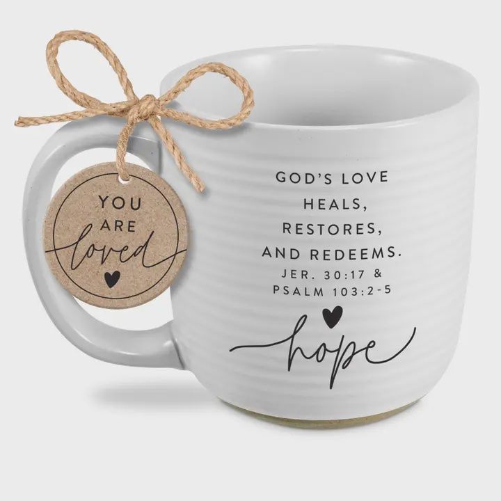 Mug Hold Onto Hope Textured White Hope