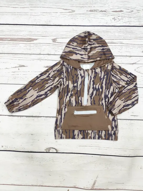 Boys Camouflage Pocket Hoodie