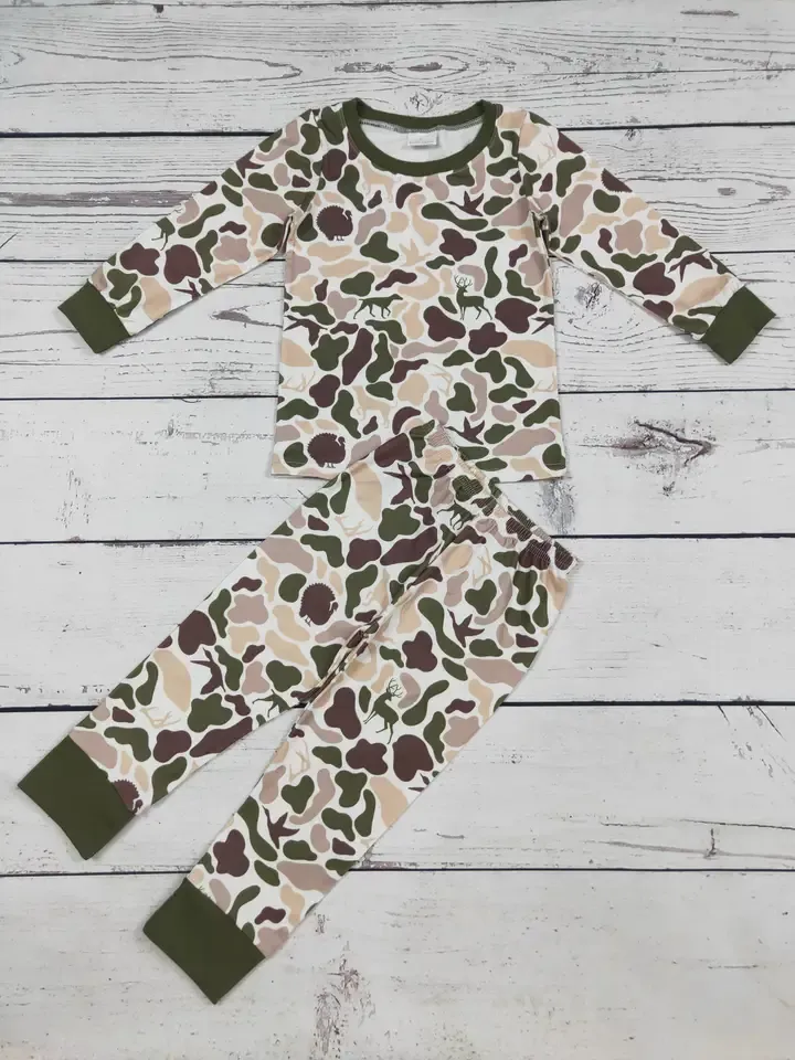 Boys Hunting Camouflage Printed Pajamas Set