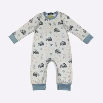 Lil Blue Farm Boy Romper