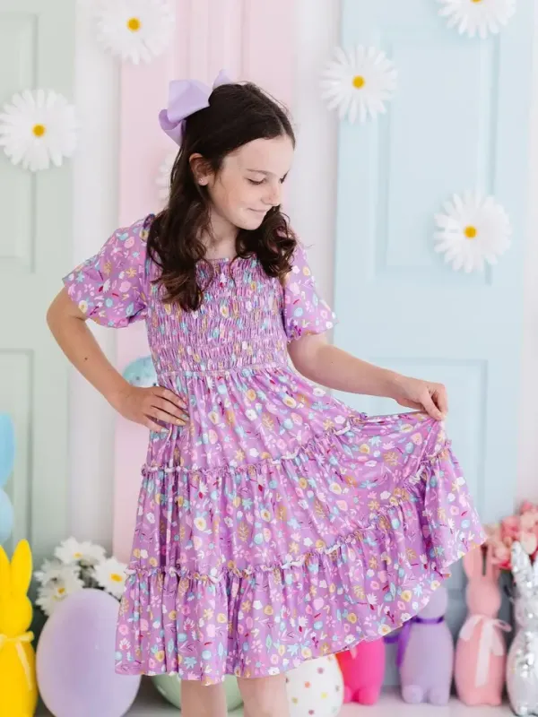 Playful Posy Smocked Ruffle Dress