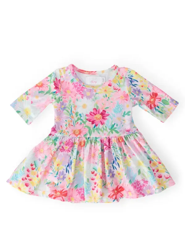 Field of Flowers 3/4 Twirl Bodysuit