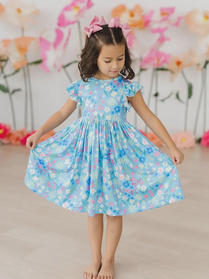 Springtime Splendor Flutter Sleeve Twirl Dress