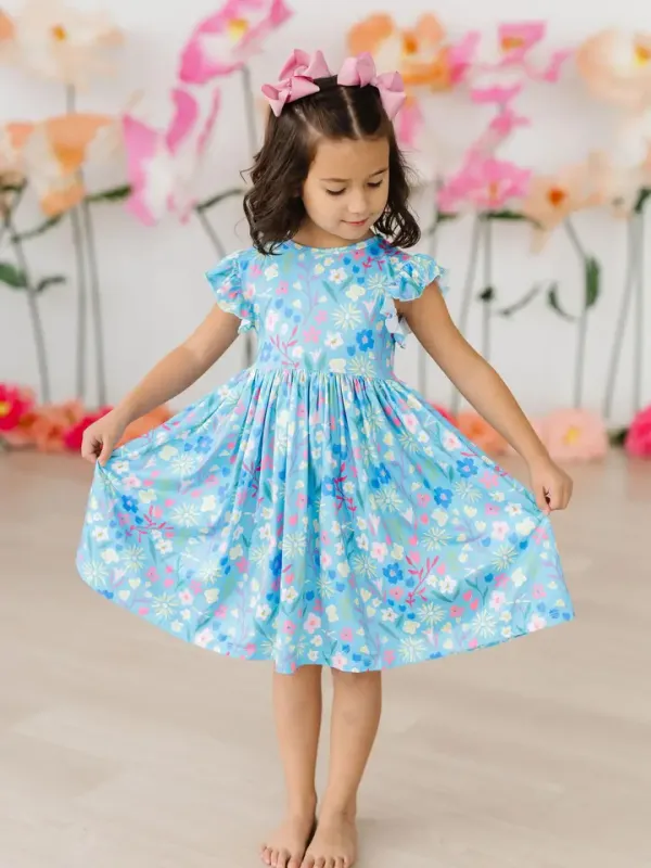 Springtime Splendor Flutter Sleeve Twirl Dress