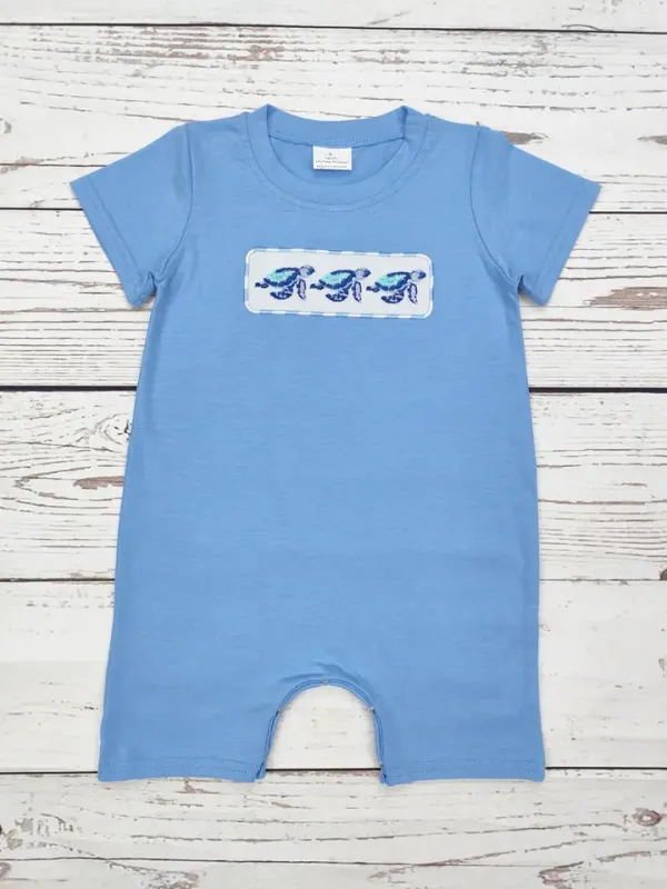 Baby Boy Tortoise Appliqué Romper