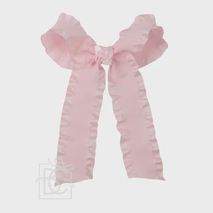 Double Ruffle Tail Bow On Alligator Clip