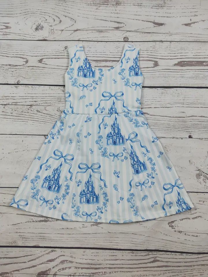 Kids Girls Castle Printed Athletic Dresses